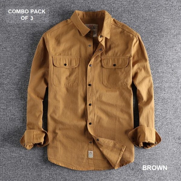 Casual Simple Fashion Men’s Shirts Pure Cotton Pack Of 2 Combo Choose Any Varient - Image 4